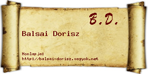 Balsai Dorisz névjegykártya